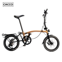 CACCO C16D Trifolding Bike ( Matte Gold | 16 Inches | Disc Brake)