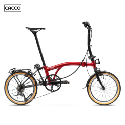 CACCO A16R Trifolding Bike (Candy Red | 16″ Wheel | Rim Brake | 8.9 kg)