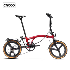 CACCO A16R Trifolding Bike ( Candy Red | 16″ Wheel | Rim Brake | 8.9 kg)